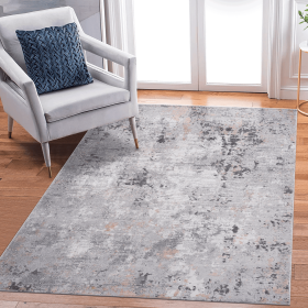 LOOM & LUXE Collection 8X10 Grey/Multi/Abstract Non-Shedding Living Room Bedroom Dining Home Office Stylish and Stain Resistant Area Rug