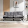Convertible Sofa Bed Loveseat Futon Bed Breathable Adjustable Lounge Couch with Metal Legs,Futon Sets for Compact Living Space Chenille-Grey
