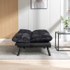 Convertible Sofa Bed Loveseat Futon Bed Breathable Adjustable Lounge Couch with Metal Legs,Futon Sets for Compact Living Space Chenille
