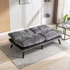 Convertible Sofa Bed Loveseat Futon Bed Breathable Adjustable Lounge Couch with Metal Legs,Futon Sets for Compact Living Space Chenille-Grey