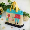[All You Need] Embroidered Applique Fabric Art Tote Bag / Shopper Bag (9.3*7.2*4.2)