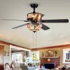 Orla 6-Light Baroque Tiffany 5-Blade 52-Inch Black Ceiling Fan