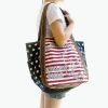 ILEA - [Red Smile Pig] 100% Cotton Eco Canvas Shoulder Tote Bag / Shopper Bag / Multiple Pockets