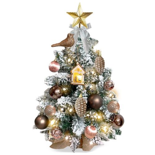 22in Tabletop Artificial Mini Woodland Christmas Tree W Light With Flocked Snow 22in Tabletop Artificial Mini Woodland Christmas Tree W Light With Flocked Snow