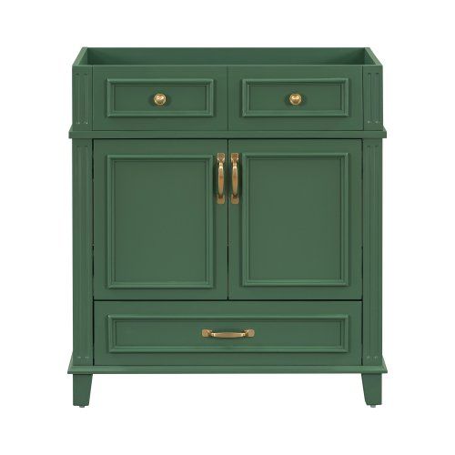 30 Inch Bathroom Vanity Without Top, Solid Wood Frame Bathroom Storage Cabinet With Soft Close Door, Frame Only Bathroom Storage Cabinet, Vintage 30 Inch Bathroom Vanity Without Top, Solid Wood Frame Bathroom Storage Cabinet With Soft Close Door, Frame Only Bathroom Storage Cabinet, Vintage