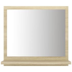 vidaXL Bathroom Mirror Sonoma Oak 15.7"x4.1"x14.6" Engineered Wood (Option: as picture)