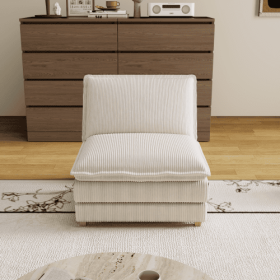 Modular Sectional Sofa,Deep Seat Couch For Living Room , 4 Pillow, Modern L-Shaped Sofa For Living Room Bedroom Apartment (Color: Beige)
