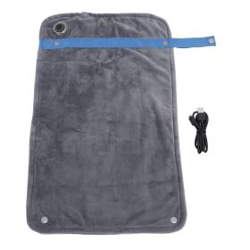 USB Heated Blanket with Temperature Control Mutipurpose Electric Heated Throw Warm Cozy Knee Heating Blanket Home Office Silver (Color: Dark grey)