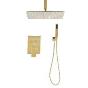 Ceiling Mounted Shower System Combination Set, With Handheld And Shower Head (Option: As shown in the figure)