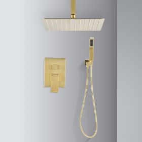 Ceiling Mounted Shower System Combination Kit With Handheld And 16 Inch Showerhead (Option: As shown in the figure)