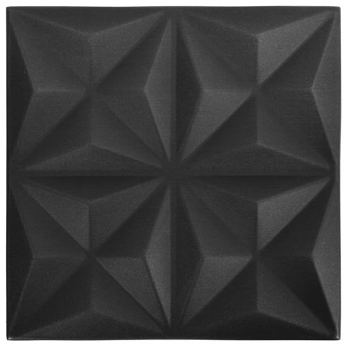 vidaXL 3D Wall Panels 24 pcs 19.7"x19.7" Origami Black 64.6 ft²