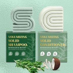 Rosemary & Coconut Oil Shampoo Bar Set - Strengthens Hair Moisturizes Scalp Perfect For Travel & Camping Easy Rinse (Option: 2PCS)