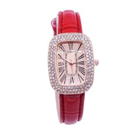 Watch Ladies Fashion Suit Drainage Women's (Color: Red watch)