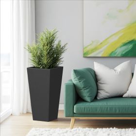 30" H Tall Mental Tapered Planter ��� Large Outdoor & Indoor Garden Plant Pot with Drainage Hole and Rubber Plug (Color: as Pic)
