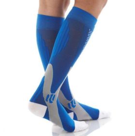 Compression Socks For Men&Women Best Graduated Athletic Fit For Running Flight Travel Boost Stamina Circulation&Recovery Socks (Color: Blue 6PC, size: S M)
