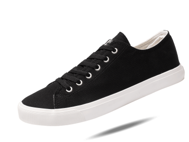 Fear0 NJ Simple Black/White Skateboard Gum Grip Skateboard Canvas Sneakers Men (size: Men 11.5/Women 12.5)