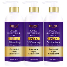 AILKE Skin Lightening Bleaching Cream, Remove Melanin, Black Spots, Cleaning, For Dark Skin, Black Skin, And Caramel Skin (Color: 3 Bottle Lotion)