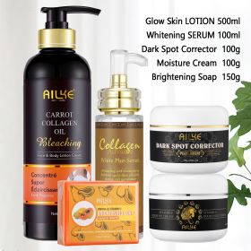 AILKE Collagen Skin Care Range, Clean Stains, Moisturizing, Whitening, Removing Freckle & Spot, Even Skin Tone, For Men & Women (Color: 5 in 1 Set)