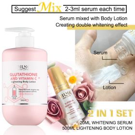 AILKE Whitening Brightening Skin Care Body Lotion, Recommended By Dermatologists, Suitable For African Skin Huge Bottle 500ML (Color: Lotion and Serum)