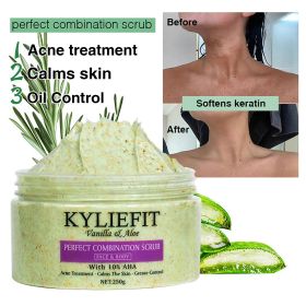 Natural Body Scrub - Moisturizing and Exfoliating Body, Face, Hand, Foot Scrub - Lightening, Fine Lines & Wrinkles, Skin Glowing (Color: VANILIA ALOE SCRUB)