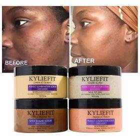 Natural Body Scrub - Moisturizing and Exfoliating Body, Face, Hand, Foot Scrub - Lightening, Fine Lines & Wrinkles, Skin Glowing (Color: Pack of 4)