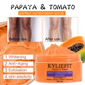 Natural Body Scrub - Moisturizing and Exfoliating Body, Face, Hand, Foot Scrub - Lightening, Fine Lines & Wrinkles, Skin Glowing (Color: PAPAYA TOMATO SCRUB)