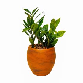 Smart Self-watering Round Planter Pot for Indoor and Outdoor - Terracotta Painted (Color: as Pic)