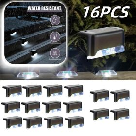 16 solar outdoor deck lights, garden lights, atmosphere lights, LED walk lights, light source control, suitable for balconies, terraces, stair fences (Color: White)