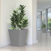 22" H Tall Mental Tapered Planter ��� Large Outdoor & Indoor Garden Plant Pot with Drainage Hole and Rubber Plug