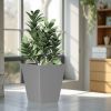 22" H Tall Mental Tapered Planter ��� Large Outdoor & Indoor Garden Plant Pot with Drainage Hole and Rubber Plug