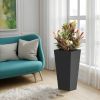 30" H Tall Mental Tapered Planter ��� Large Outdoor & Indoor Garden Plant Pot with Drainage Hole and Rubber Plug